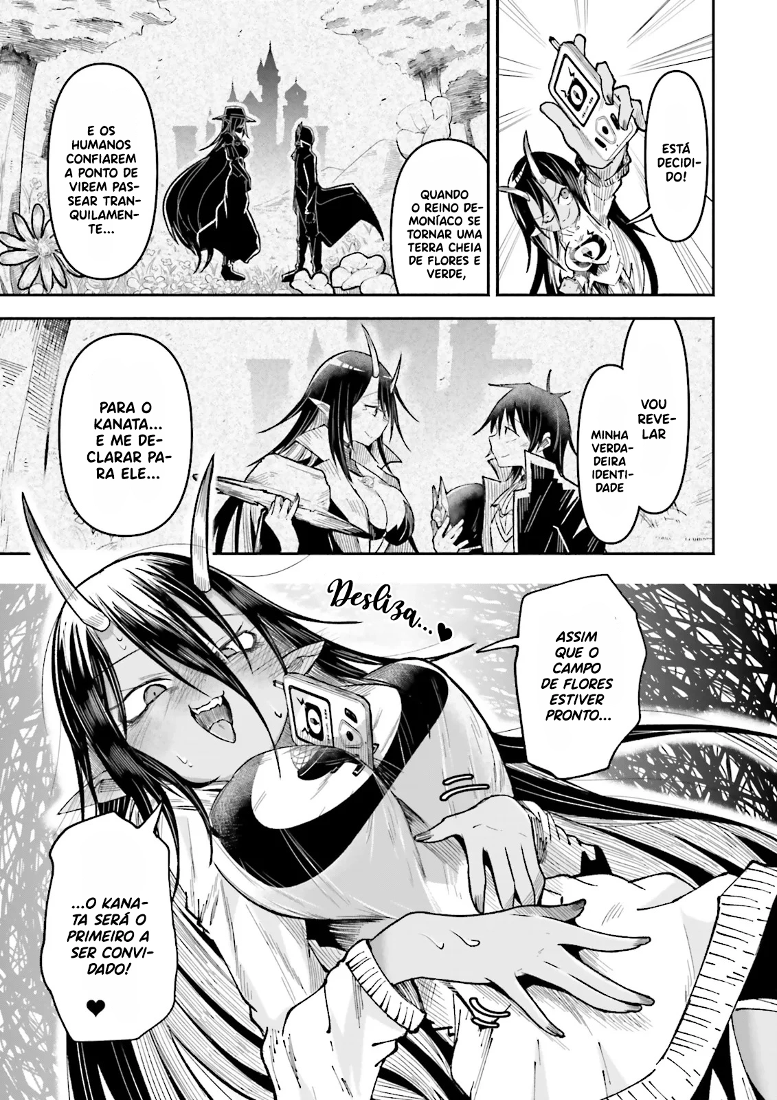 Isekai de Haishin Katsudou wo Shitara Tairyou no Yandere Shinja wo Umidashite Shimatta Ken capitulo 45 pagina 12